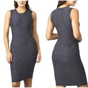 prAna The Vertex Sleeveless Bodycon Dress Charcoal Small
